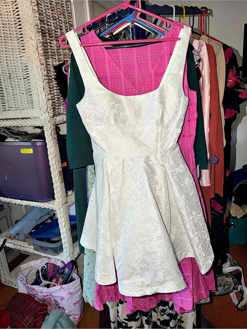 Showpo Floral Mini Dress White Size 4